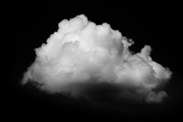 white cloud on black background.