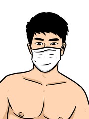 Fototapeta premium cute man cartoon on white background