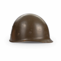 Fototapeta premium Military helmet on white background