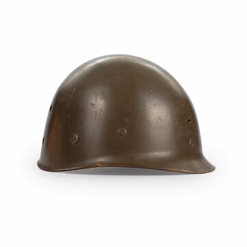 Military helmet on white background