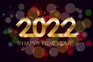 Banner 2022 Happy New Year. Winter holiday greeting card.