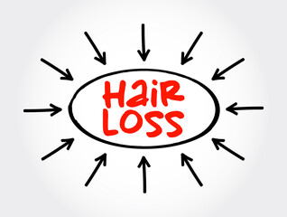 Hair Loss text with arrows, medical concept for presentations and reports