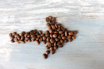 Arrow from coffee beans