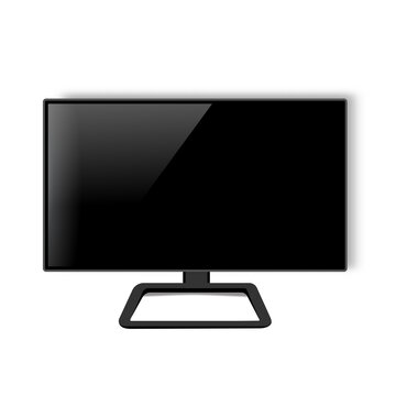 LCD TV with monitor, vector. Vector 3D realistic design