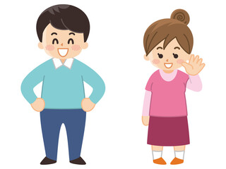 笑顔の若い男女　新婚夫婦