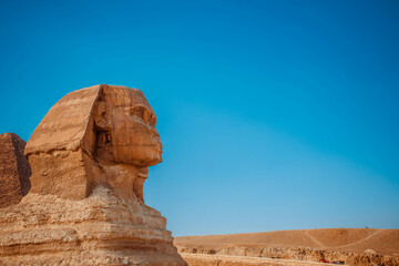 Fototapeta na wymiar view on the sphinx in cairo, egypt