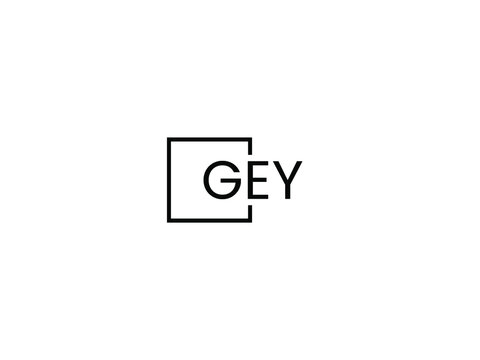 GEY Letter Initial Logo Design Vector Illustration
