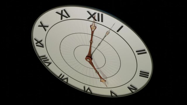 the hands of an antique clock with Roman numerals rotate rapidly. looped animated background time lapse. 3d render