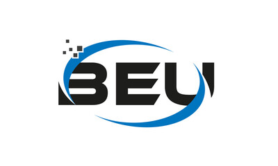 dots or points letter BEU technology logo designs concept vector Template Element