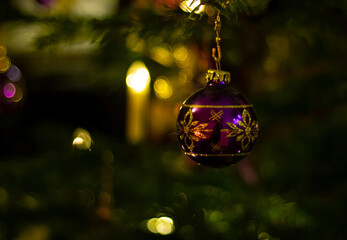 christmas ornament on christmas tree