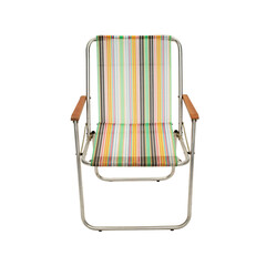 old fashioned deck chair on white background