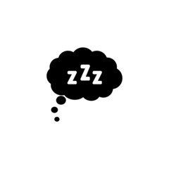 Sleep icon comic bubble zzz isolated on white background. Sleep flat pictogram for business, marketing, internet concept. Trendy modern vector symbol for web site design or mobile app. EPS 10
