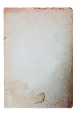 Yellowed hard kraft brown paper texture with white isolated