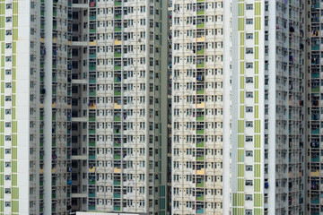 Apartment building facade in Hong Kong