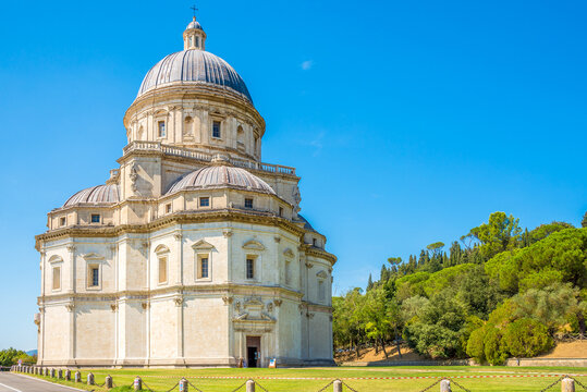 View at the Basilica of Saint Mary of Consolation near town Todi - Italy