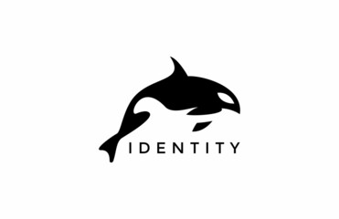 Fototapeta premium Minimalist Orca Whale Logo