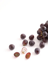 Red grapes isolated in white background