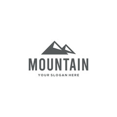 flat MOUNTAIN silhouette triangle Logo design