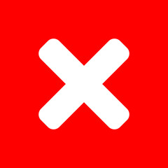 Obraz premium Red X Cross Sign Wrong or Decline or Error Icon. Vector Image.