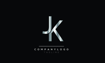 Abstract Letter Initial JK KJ Vector Logo Design Template