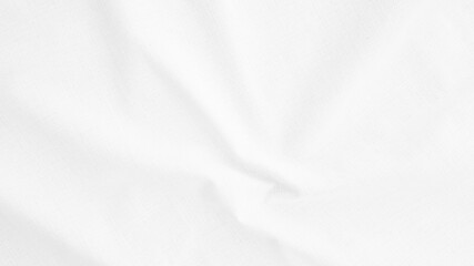 Fototapeta premium Organic Fabric cotton backdrop White linen canvas crumpled natural cotton fabric Natural handmade linen top view background organic Eco textiles White Fabric linen texture