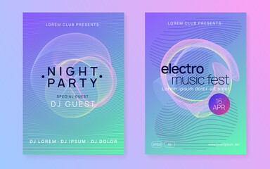 Naklejka premium Neon club flyer. Electro dance music. Trance party dj. Electronic sound fest. Techno event poster.