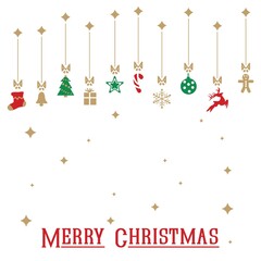 Fototapeta na wymiar Vector christmas card or background with christmas tree and decorations