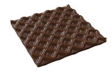Chocolate coated wafer layer. Isolated on white backgruond. 3d illustration
