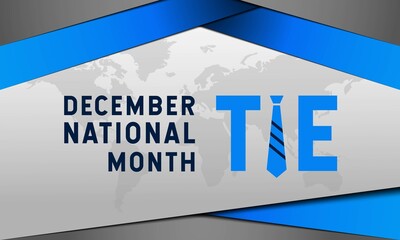 December National Tie Month. Premium and luxury background, greeting card, letter, poster, or banner. With tie icon vector