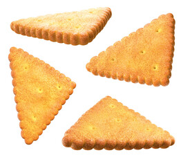 tasty triangle cracker. Isolated on background. 3d illustration. Clipping path