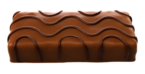 Delicious Snack Chocolate coated bar. Isolated on bacground. 3d illustration.