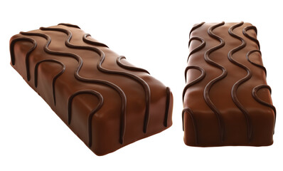 Delicious Snack Chocolate coated bar. Isolated on bacground. 3d illustration.