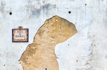 old wall background in portugal