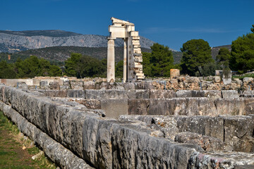 Antikes Epidaurus, Hestiatorion , Peloponnes, Argolida, Griechenland