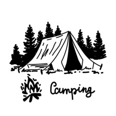 camping in the mountains