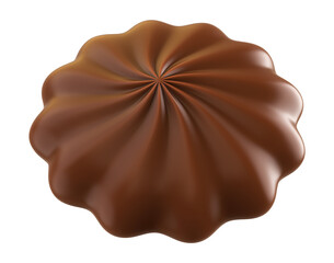 Delicious chocolate coated snack. 3d illustration. Isolated on white background