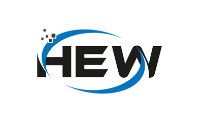 dots or points letter HEW technology logo designs concept vector Template Element