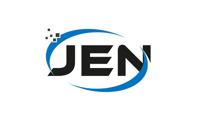 dots or points letter JEN technology logo designs concept vector Template Element