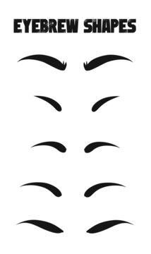 Eyebrows shapes Set. Eyebrow shapes. Eyebrow shaping for women.