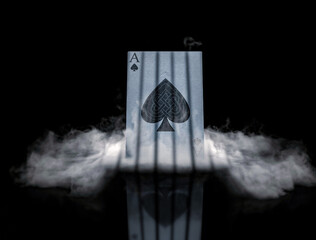 play card poker card ace of spades 3d render
