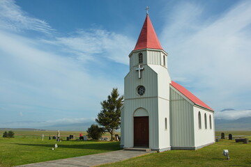 Fototapeta na wymiar Church in Glaumbaer, Iceland, Europe 