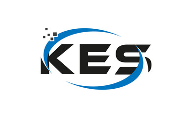 dots or points letter KES technology logo designs concept vector Template Element
