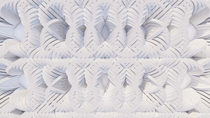 Architecture background geometric pattern of white walls of the building top view 3d render