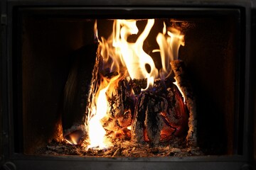 Close up fireplace