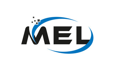 dots or points letter MEL technology logo designs concept vector Template Element