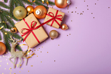 beautiful christmas background with place for text top view