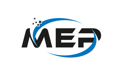dots or points letter MEP technology logo designs concept vector Template Element