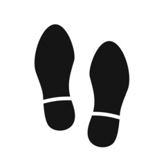 black Footwear black print isolated on white.