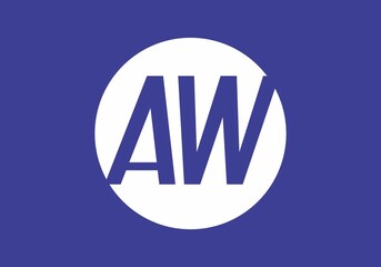 AW initial letter in color