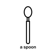 Spoon icon and logo, cutlery and kitchen utensils concept.